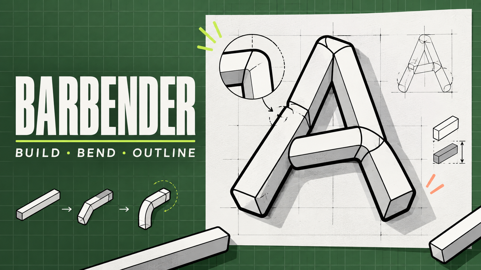 Barbender graffiti letter construction preview